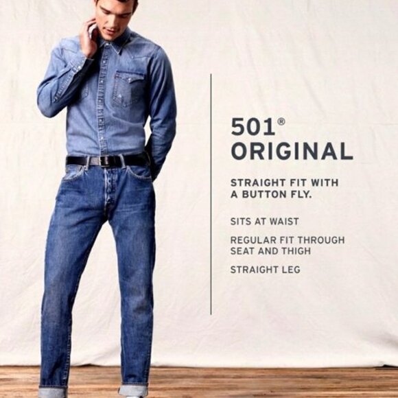 Levi's 501 Button Fly Jeans 101 - Picture 1 of 3